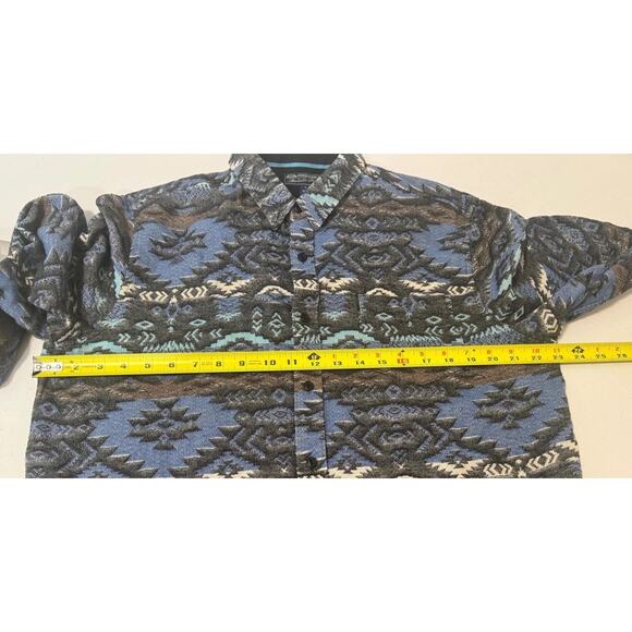 American Rag Shirt Mens Large Blue Cave LS Woven Gauzy Southwestern Aztec - Picture 5 of 11